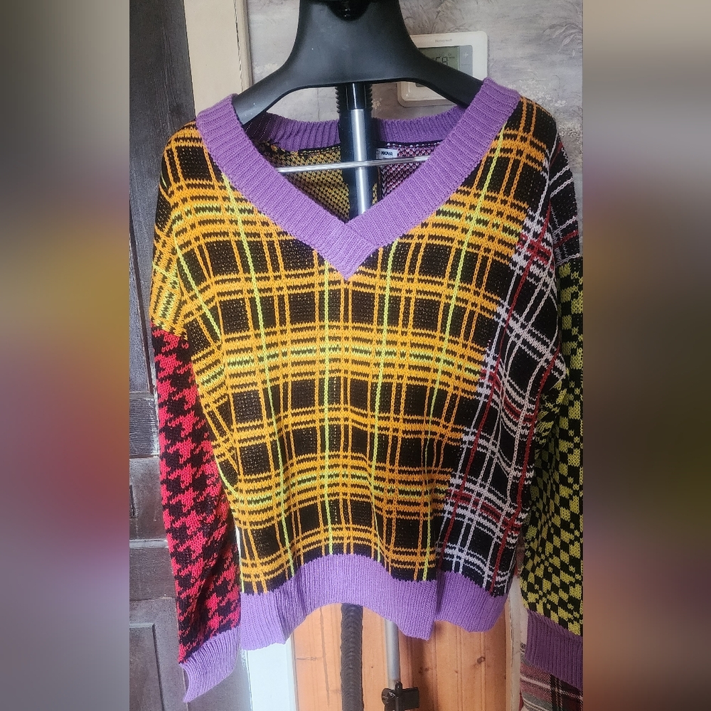 Nwt Muticolored V Neck Sweater